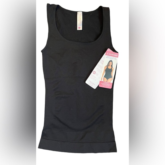 NWT Curveez Essential Square Neck Control Tank, Size XL (14/16), Black - Picture 4 of 10